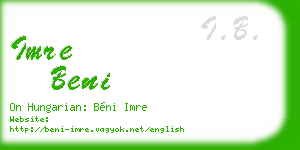 imre beni business card